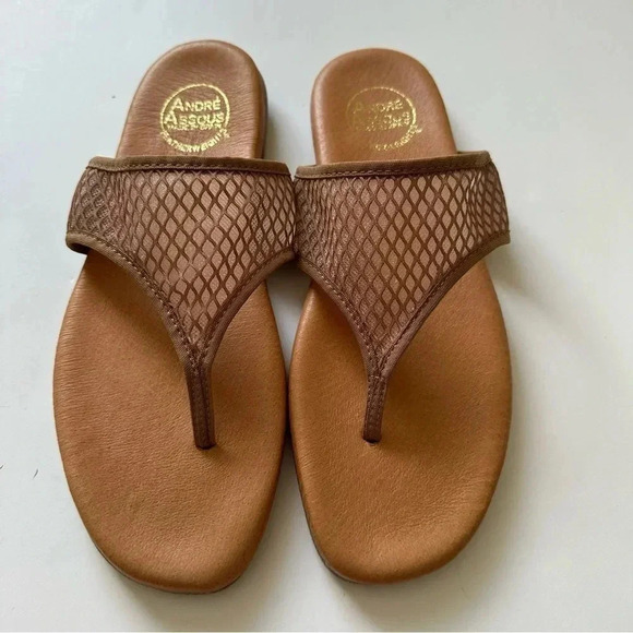 Andre Assous Paige Sandal Taupe Mesh Size 40 - Picture 2 of 6